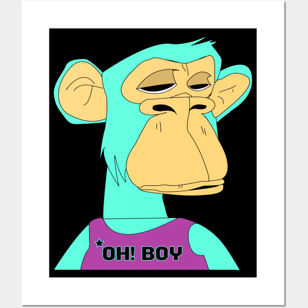 newest oh boy sad ape nft (non fungible token) Wall Art by illustraa1